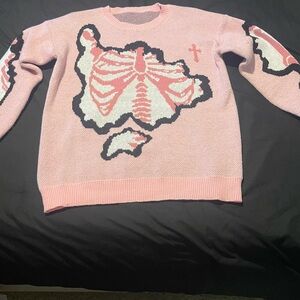 Pink Skeleton Graphic Sweater